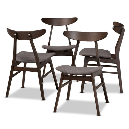 Baxton Studio - Britte Set of 4 Dining Chairs in Dark Grey/Dark Brown - Fiesta-Iron/Coffee Oak-DC view 1