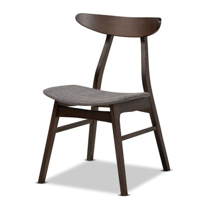 Baxton Studio - Britte Set of 4 Dining Chairs in Dark Grey/Dark Brown - Fiesta-Iron/Coffee Oak-DC view 2