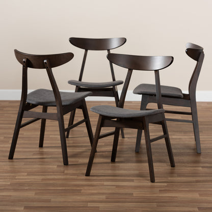 Baxton Studio - Britte Set of 4 Dining Chairs in Dark Grey/Dark Brown - Fiesta-Iron/Coffee Oak-DC view 4