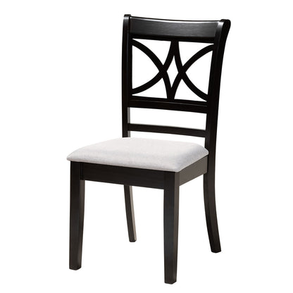 Baxton Studio - Brooke Dining Set in Grey/Dark Brown - Brooke-Grey/Dark Brown-5PC Dining Set view 2