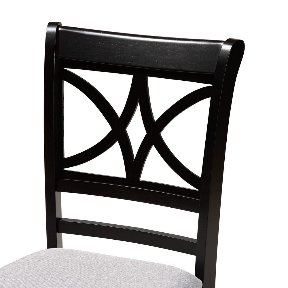 Baxton Studio - Brooke Dining Set in Grey/Dark Brown - Brooke-Grey/Dark Brown-5PC Dining Set view 5