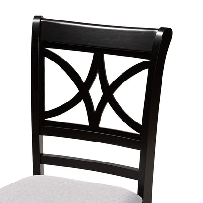 Baxton Studio - Brooke Dining Set in Grey/Dark Brown - Brooke-Grey/Dark Brown-5PC Dining Set view 5