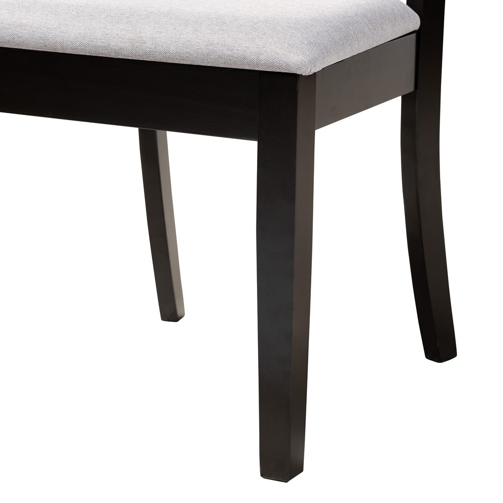 Baxton Studio - Brooke Dining Set in Grey/Dark Brown - Brooke-Grey/Dark Brown-5PC Dining Set view 6