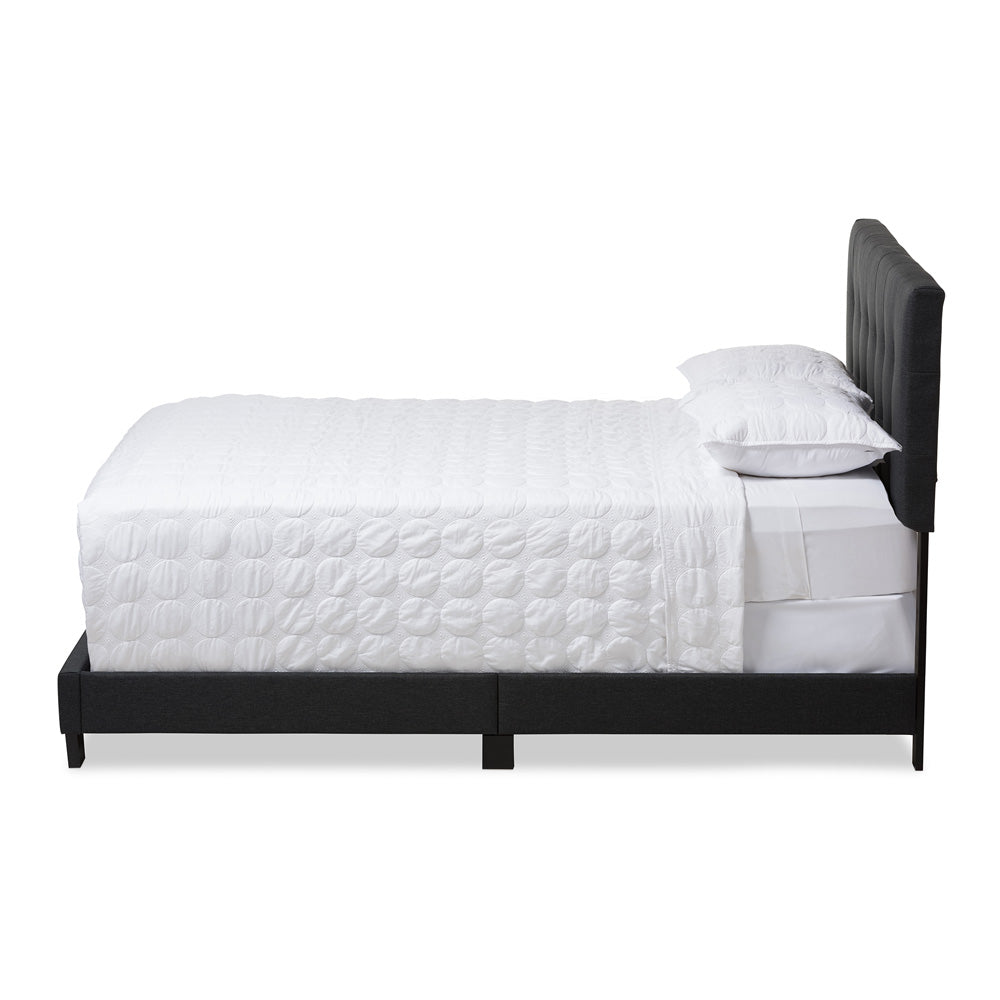Baxton Studio - Brookfield King Size Bed in Dark Grey - CF8747B-Charcoal-King view 2