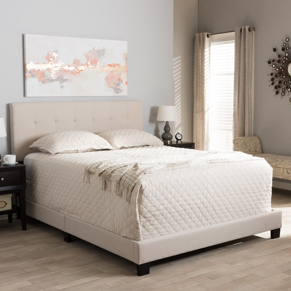 Baxton Studio - Brookfield Queen Size Bed in Beige - CF8747B-Beige-Queen view 11