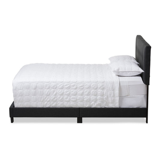 Baxton Studio - Brookfield Queen Size Bed in Dark Grey - CF8747B-Charcoal-Queen view 2