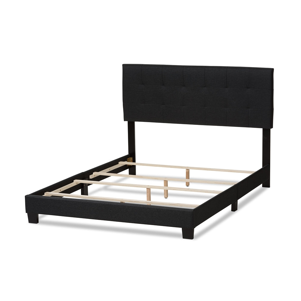 Baxton Studio - Brookfield Queen Size Bed in Dark Grey - CF8747B-Charcoal-Queen view 3
