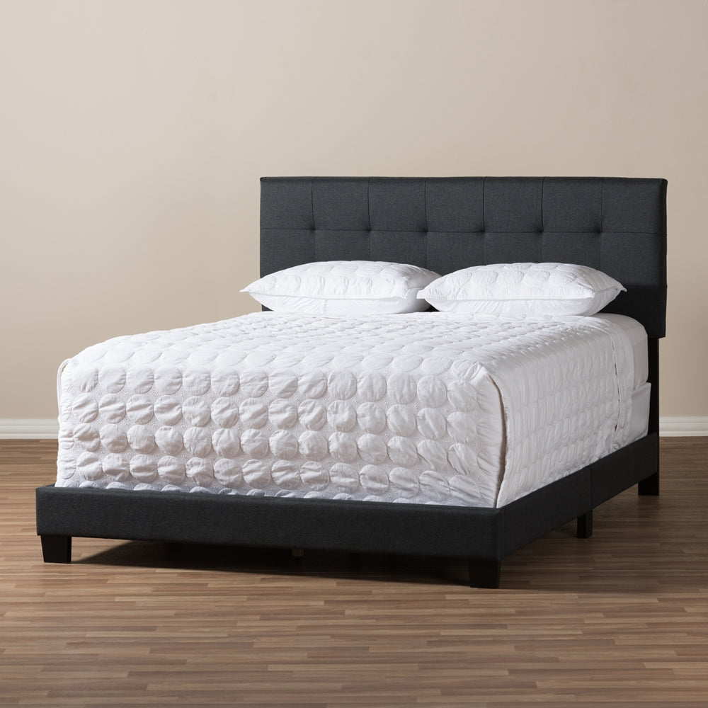 Baxton Studio - Brookfield Queen Size Bed in Dark Grey - CF8747B-Charcoal-Queen view 6