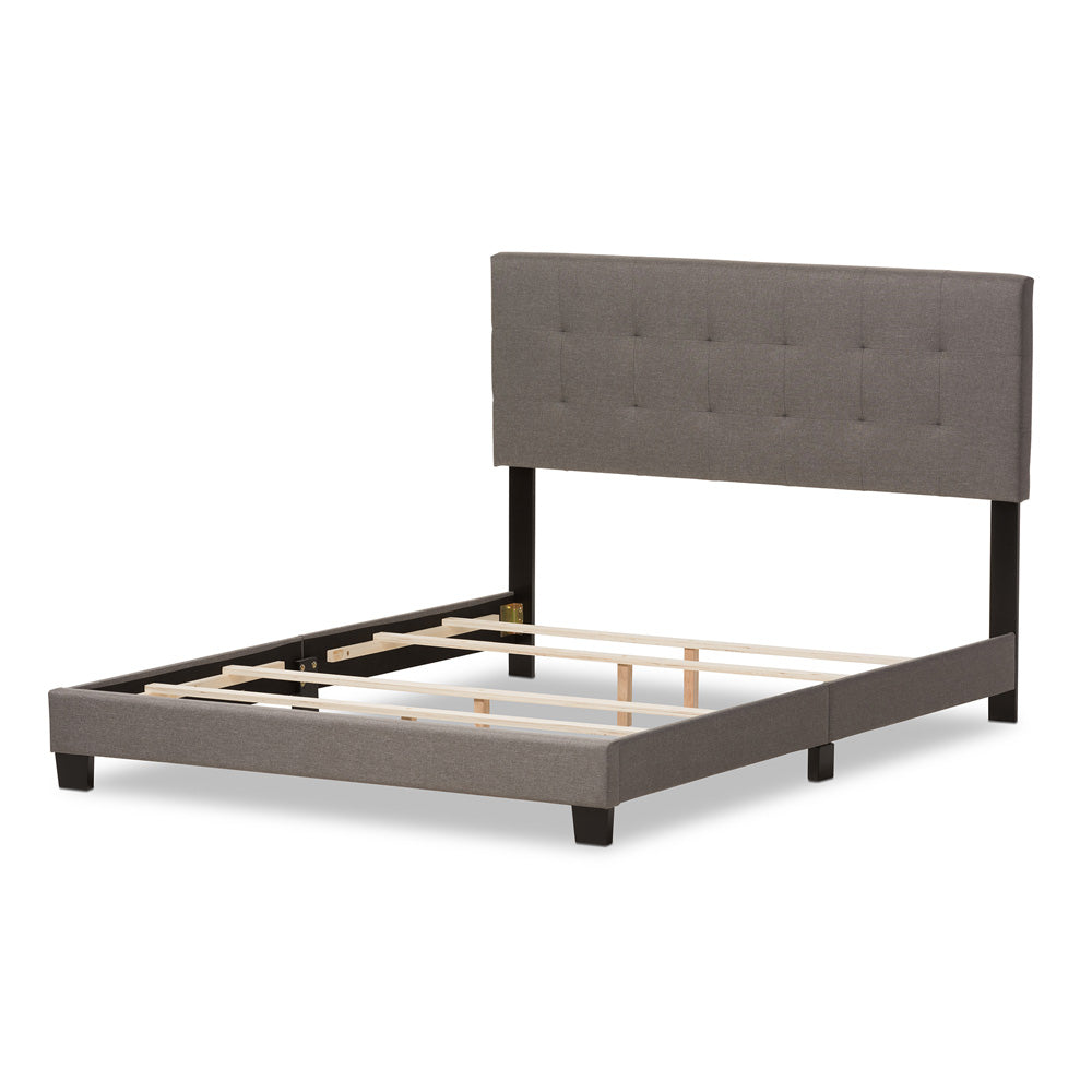 Baxton Studio - Brookfield Queen Size Bed in Grey - CF8747B-Grey-Queen view 4