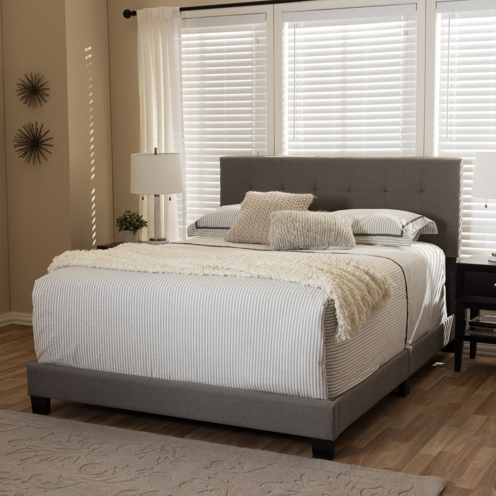 Baxton Studio - Brookfield Queen Size Bed in Grey - CF8747B-Grey-Queen view 5