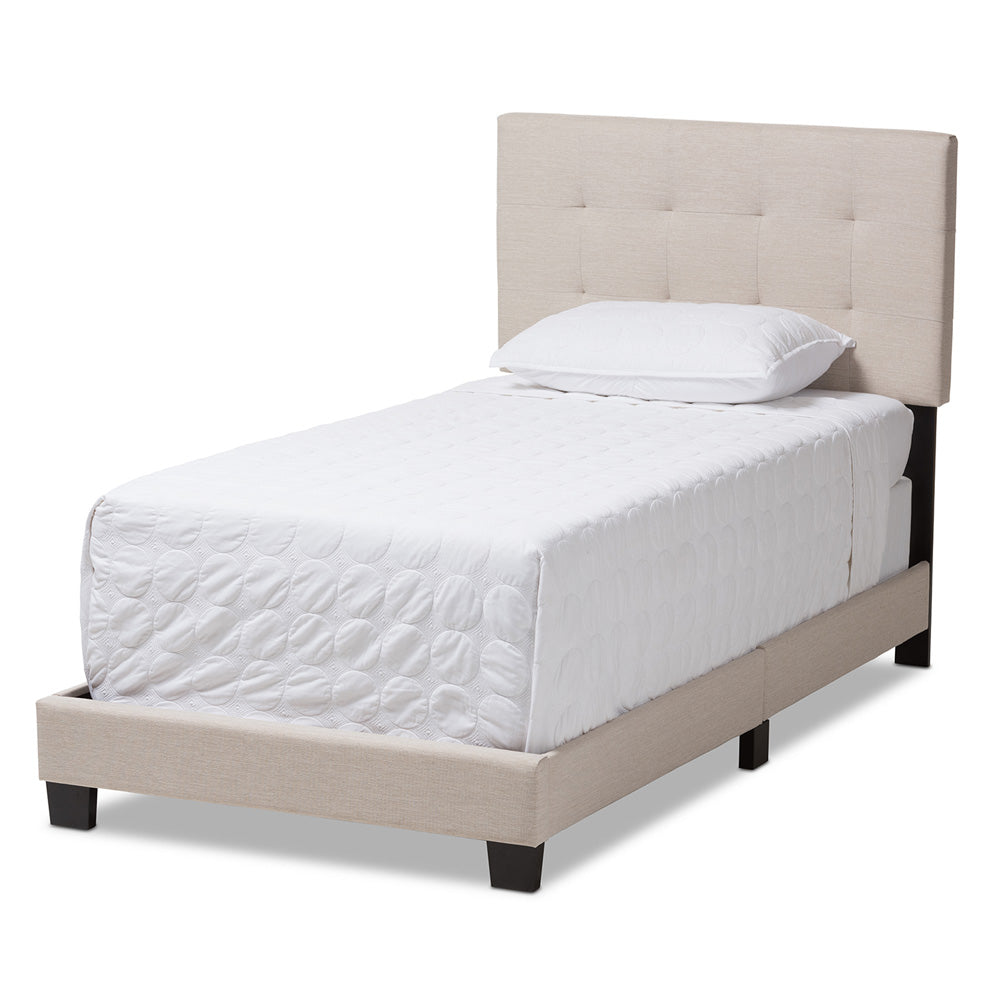 Baxton Studio - Brookfield Twin Size Bed in Beige - CF8747B-Beige-Twin view 1
