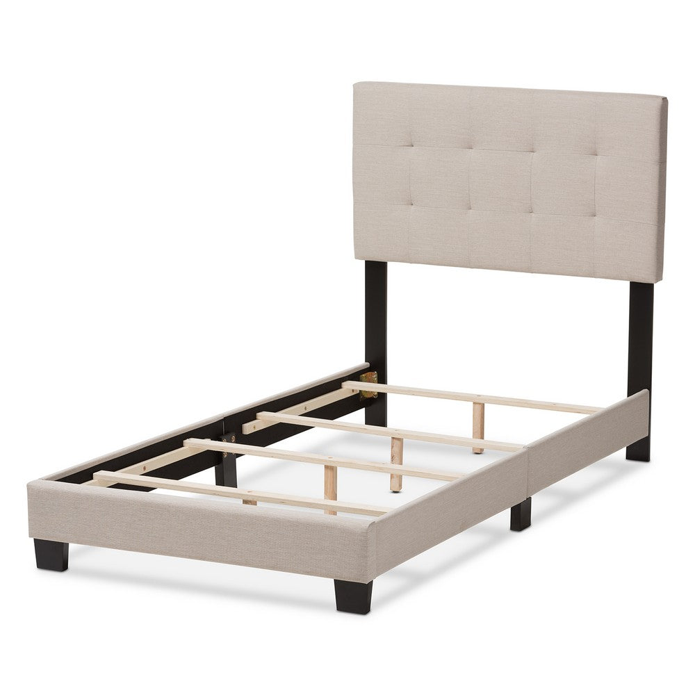 Baxton Studio - Brookfield Twin Size Bed in Beige - CF8747B-Beige-Twin view 3