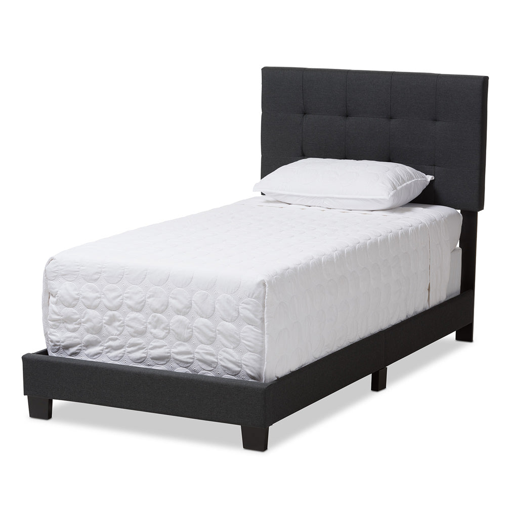 Baxton Studio - Brookfield Twin Size Bed in Dark Gray - CF8747B-Charcoal-Twin view 1