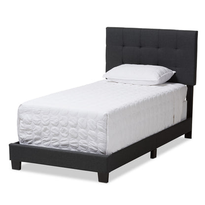 Baxton Studio - Brookfield Twin Size Bed in Dark Gray - CF8747B-Charcoal-Twin view 1
