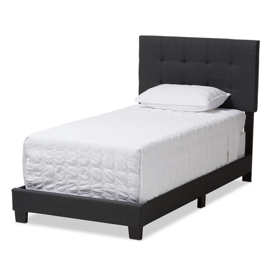 Baxton Studio - Brookfield Twin Size Bed in Dark Gray - CF8747B-Charcoal-Twin view 1