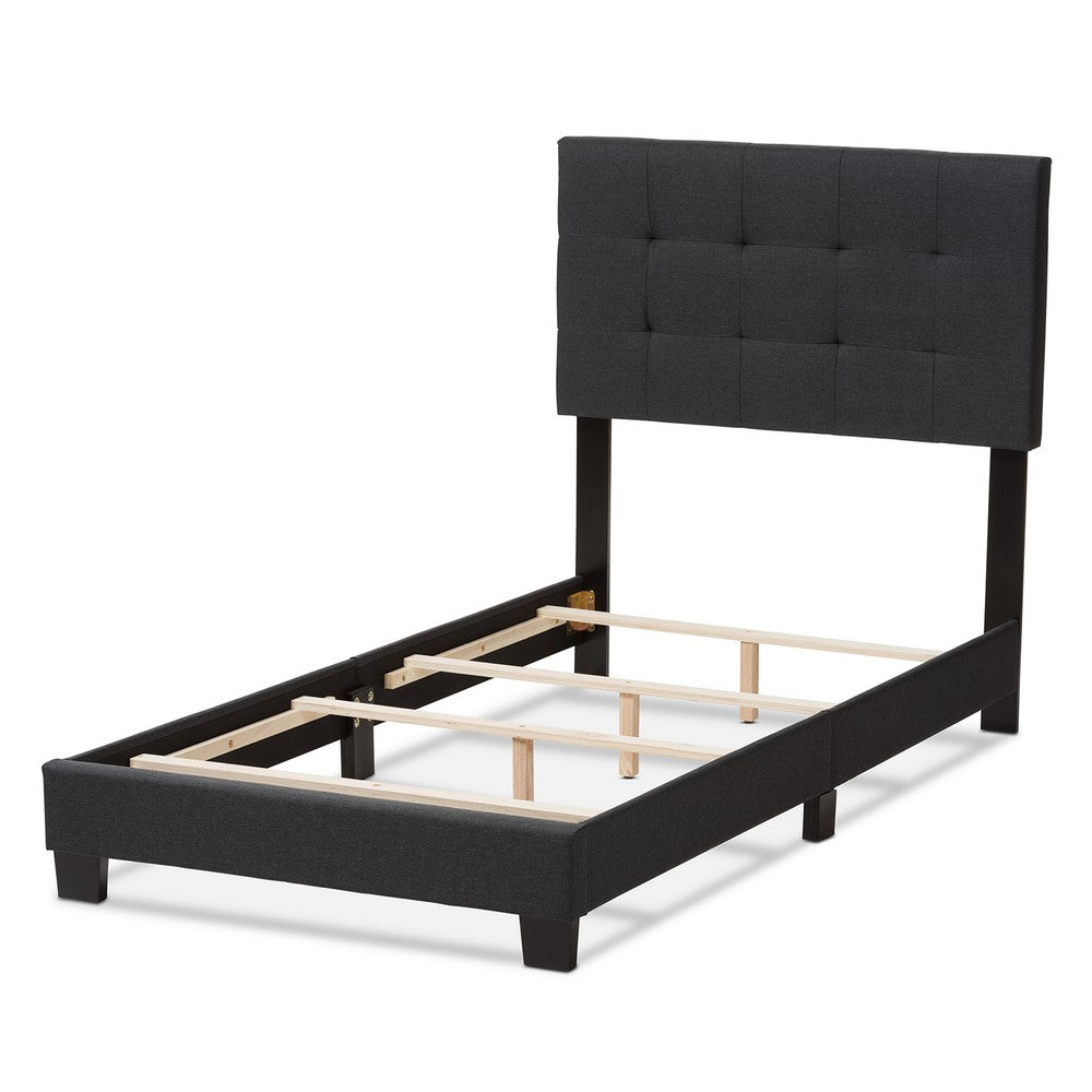 Baxton Studio - Brookfield Twin Size Bed in Dark Gray - CF8747B-Charcoal-Twin view 3