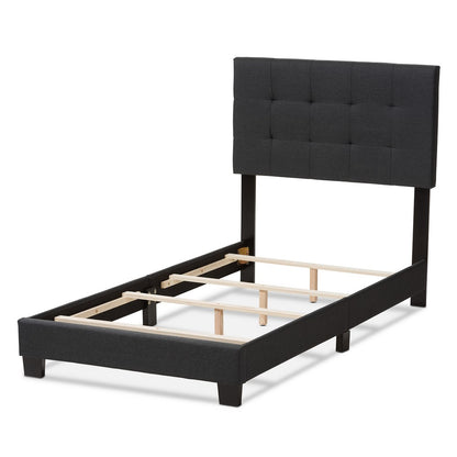 Baxton Studio - Brookfield Twin Size Bed in Dark Gray - CF8747B-Charcoal-Twin view 3