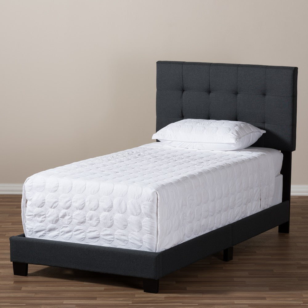 Baxton Studio - Brookfield Twin Size Bed in Dark Gray - CF8747B-Charcoal-Twin view 7