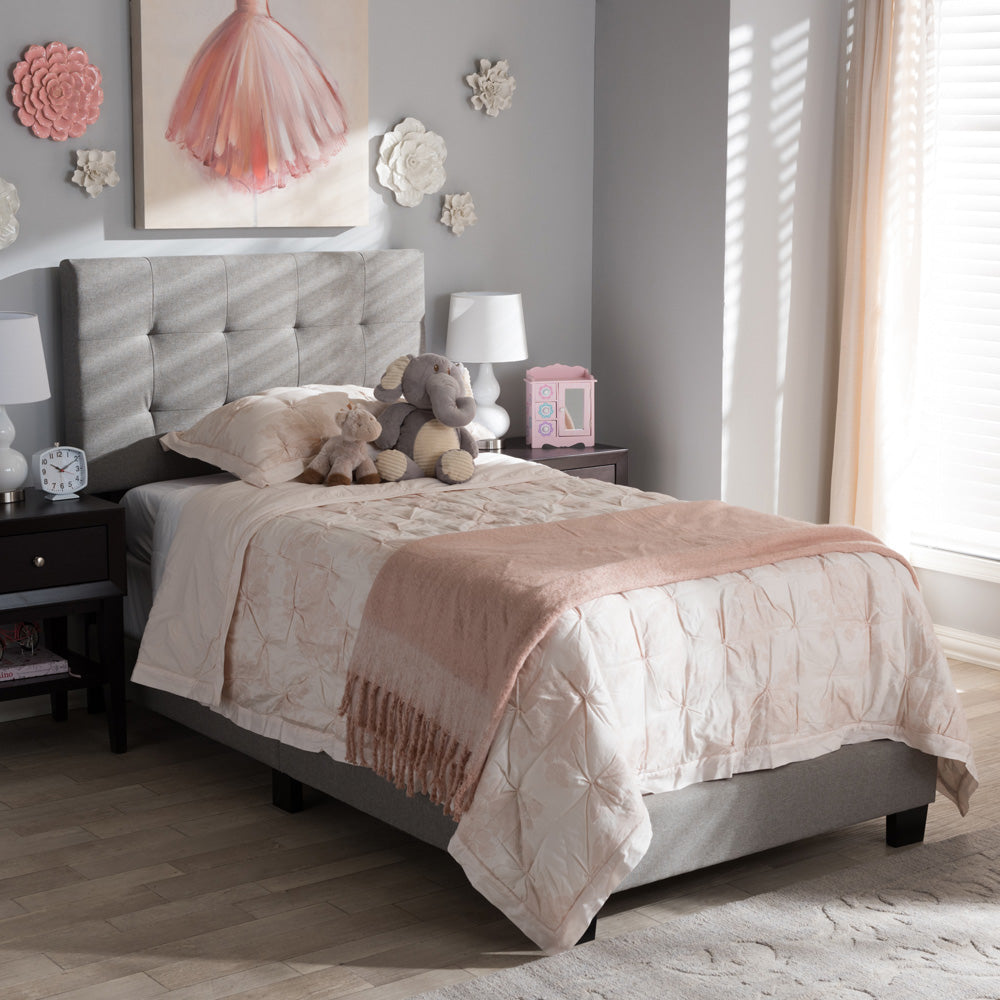 Baxton Studio - Brookfield Twin Size Bed in Gray - CF8747B-Grey-Twin view 6