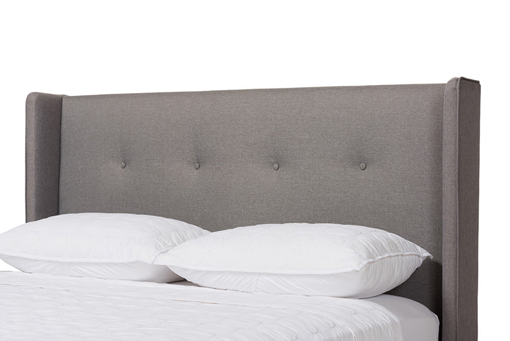 Baxton Studio - Brooklyn King Size Bed - BBT6653-Grey-King-XD45 view 6
