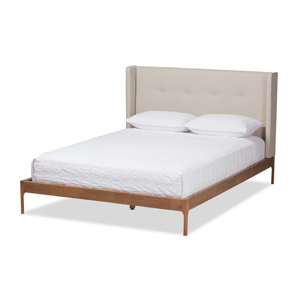 Baxton Studio - Brooklyn King Size Bed in Light Beige - BBT6653-Light Beige-King-6086-1 view 1