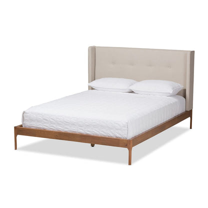 Baxton Studio - Brooklyn King Size Bed in Light Beige - BBT6653-Light Beige-King-6086-1 view 1