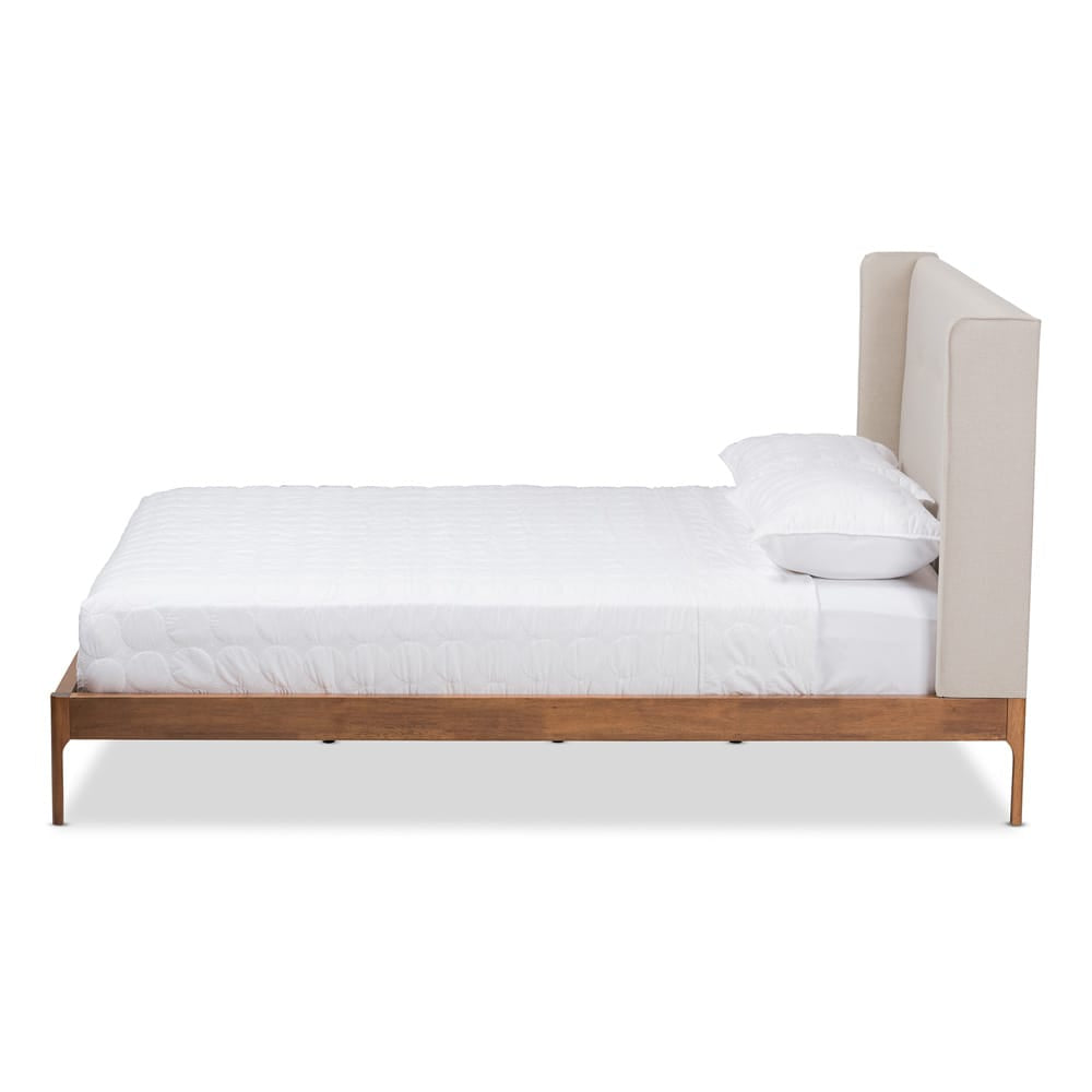 Baxton Studio - Brooklyn King Size Bed in Light Beige - BBT6653-Light Beige-King-6086-1 view 2