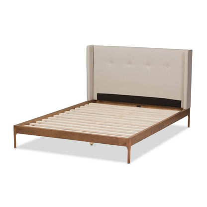 Baxton Studio - Brooklyn King Size Bed in Light Beige - BBT6653-Light Beige-King-6086-1 view 3