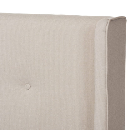 Baxton Studio - Brooklyn King Size Bed in Light Beige - BBT6653-Light Beige-King-6086-1 view 4