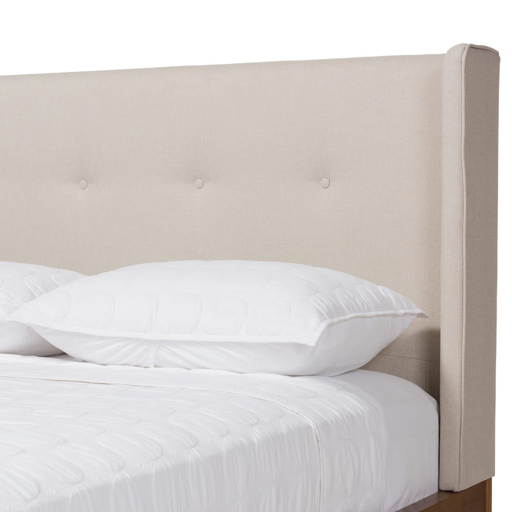 Baxton Studio - Brooklyn King Size Bed in Light Beige - BBT6653-Light Beige-King-6086-1 view 5