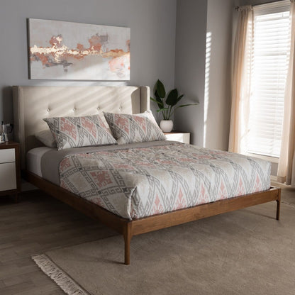 Baxton Studio - Brooklyn King Size Bed in Light Beige - BBT6653-Light Beige-King-6086-1 view 8