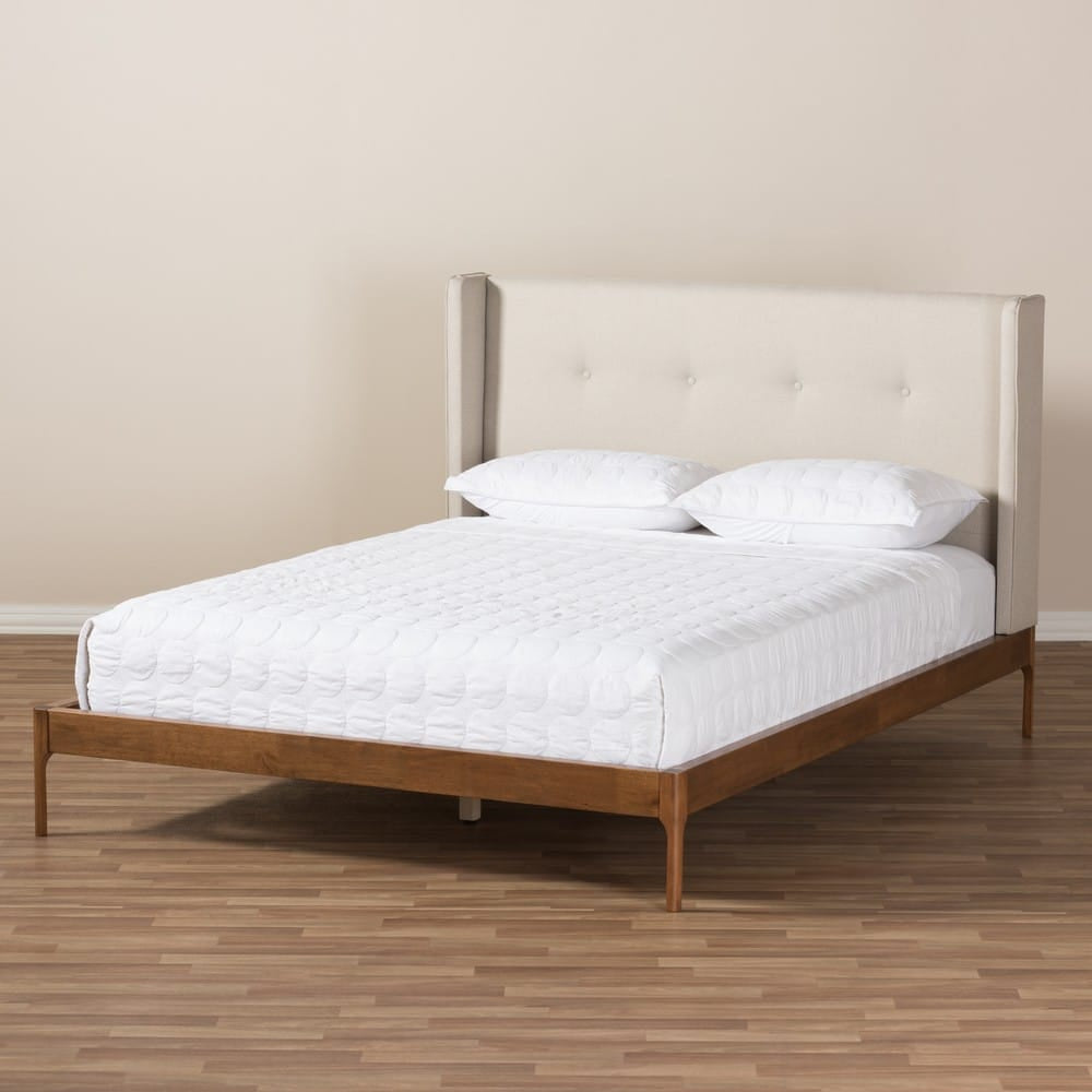 Baxton Studio - Brooklyn King Size Bed in Light Beige - BBT6653-Light Beige-King-6086-1 view 9