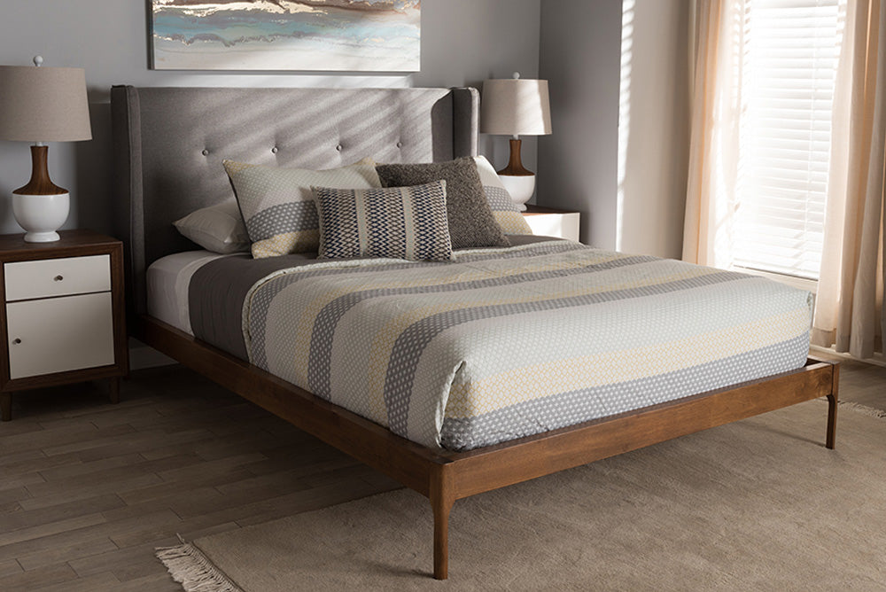 Baxton Studio - Brooklyn Queen Size Bed - BBT6653-Grey-Queen-XD45 view 5