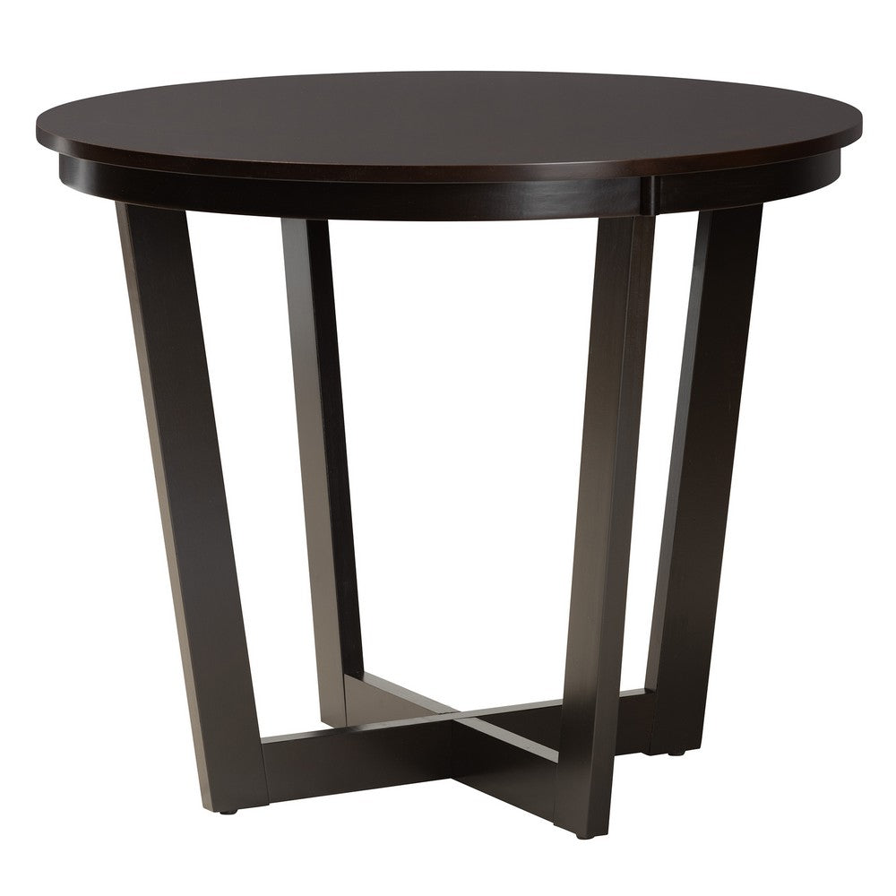 Baxton Studio - Bruna Dining Set in Dark Brown/Espresso Brown - Bruna-Dark Brown-5PC Dining Set view 3