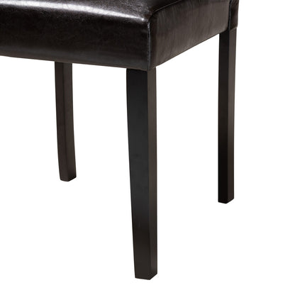 Baxton Studio - Bruna Dining Set in Dark Brown/Espresso Brown - Bruna-Dark Brown-5PC Dining Set view 6