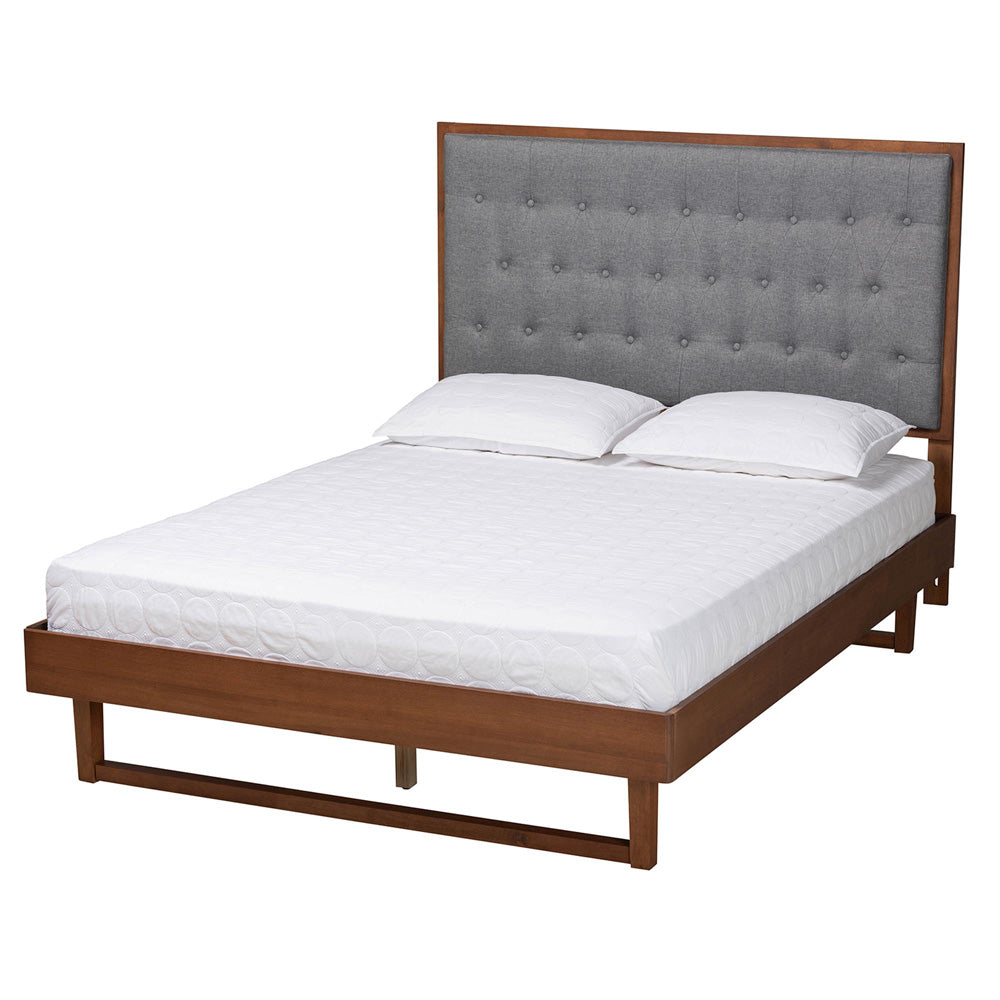 Baxton Studio - Bryn King Size Bed in Grey/Walnut Brown - MG9765/94043-King view 1