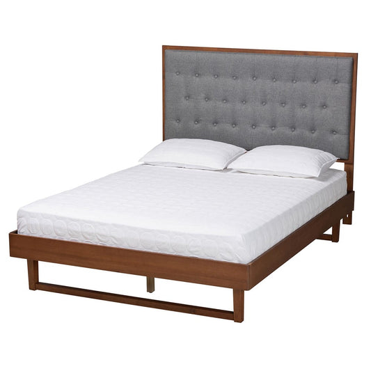 Baxton Studio - Bryn King Size Bed in Grey/Walnut Brown - MG9765/94043-King view 1