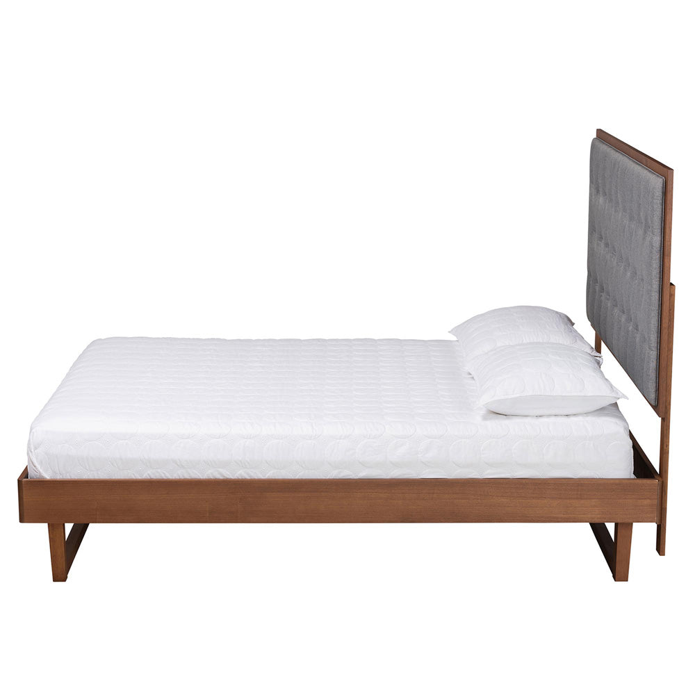 Baxton Studio - Bryn King Size Bed in Grey/Walnut Brown - MG9765/94043-King view 2