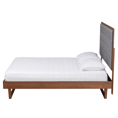 Baxton Studio - Bryn King Size Bed in Grey/Walnut Brown - MG9765/94043-King view 2