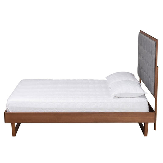 Baxton Studio - Bryn King Size Bed in Grey/Walnut Brown - MG9765/94043-King view 2
