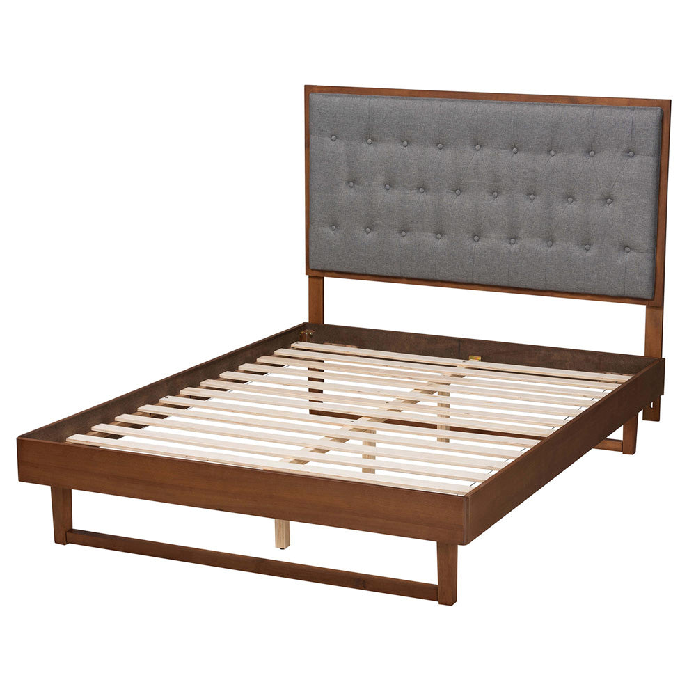 Baxton Studio - Bryn King Size Bed in Grey/Walnut Brown - MG9765/94043-King view 3