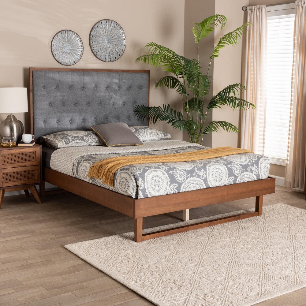 Baxton Studio - Bryn King Size Bed in Grey/Walnut Brown - MG9765/94043-King view 7