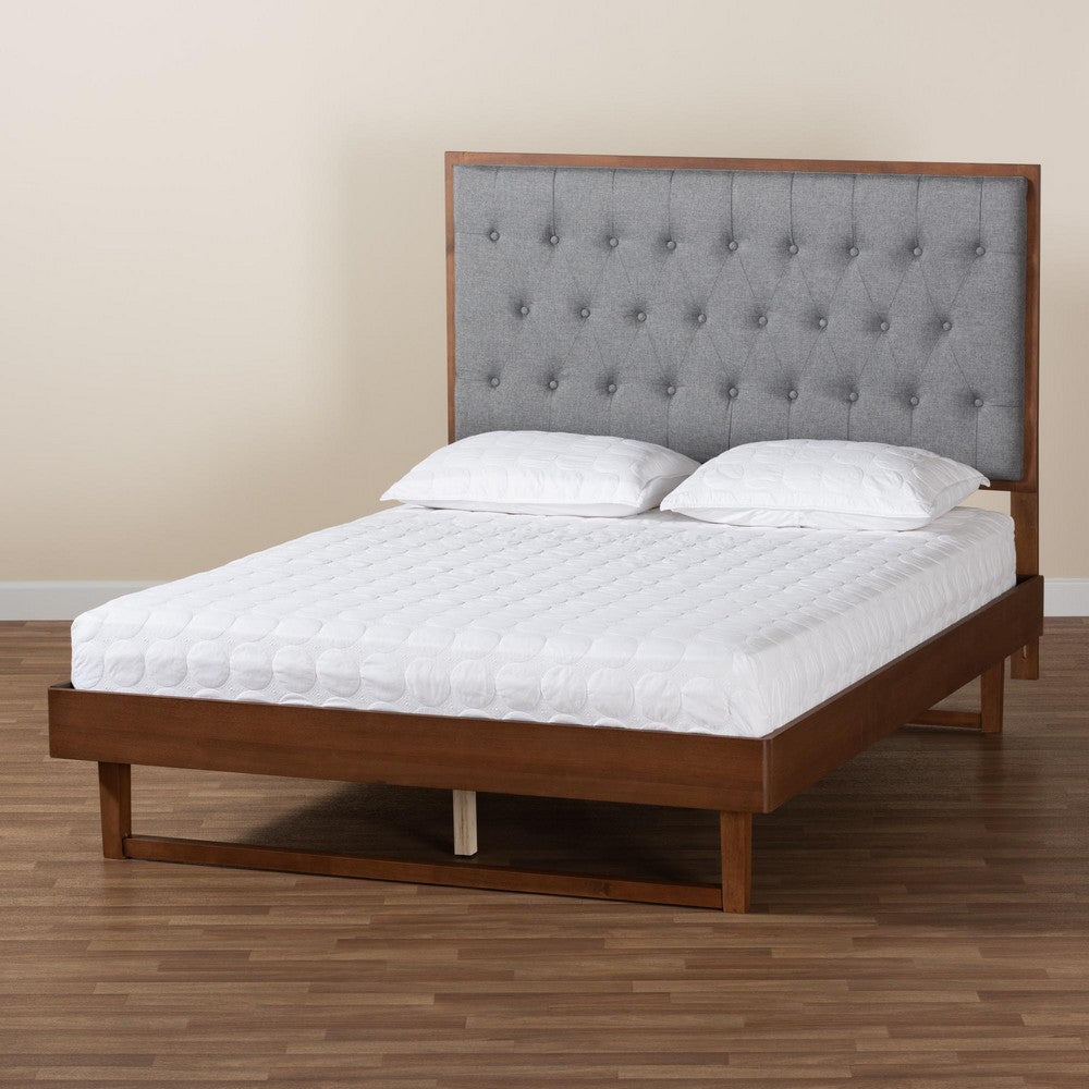 Baxton Studio - Bryn King Size Bed in Grey/Walnut Brown - MG9765/94043-King view 8