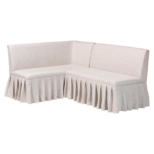 Baxton Studio - Bryna Dining Set in Beige/Dark Brown - BBT8085-Beige-H1217-3-2PC SF Bench view 1