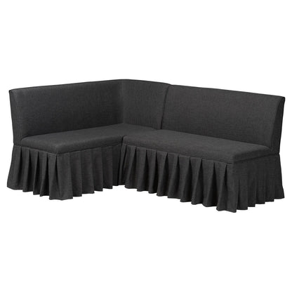 Baxton Studio - Bryna Dining Set in Dark Grey/Dark Brown - BBT8085-Dark Grey-H1217-20-2PC SF Bench view 1