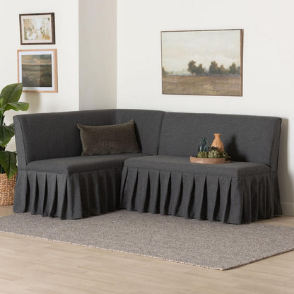 Baxton Studio - Bryna Dining Set in Dark Grey/Dark Brown - BBT8085-Dark Grey-H1217-20-2PC SF Bench view 7