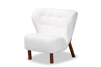 Baxton Studio - Cabrera Chair - 2011-White/Walnut-CC view 1