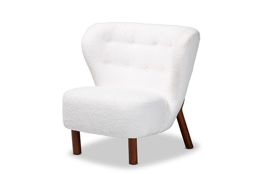 Baxton Studio - Cabrera Chair - 2011-White/Walnut-CC view 1
