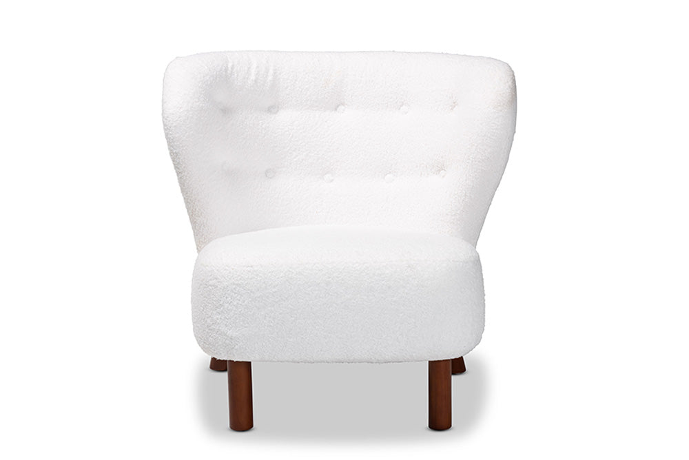 Baxton Studio - Cabrera Chair - 2011-White/Walnut-CC view 2