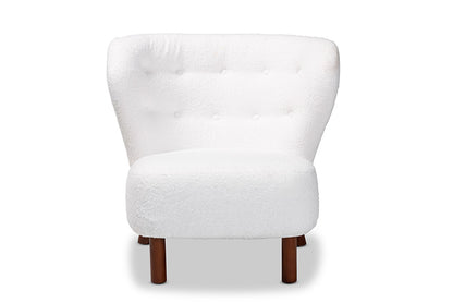 Baxton Studio - Cabrera Chair - 2011-White/Walnut-CC view 2